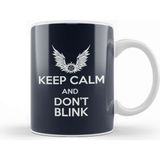 Baskı Dükkanı Keep Calm And Dont Blink Doctor Who Porselen Beyaz Kupa Bardak