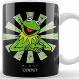 Baskı Dükkanı Kermit The Frog Retro Japanese 01 Porselen Beyaz Kupa Bardak