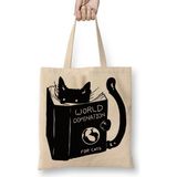 Baskı Dükkanı Kitap Okuyan Kedi Cats 01 Bez Çanta
