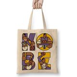 Baskı Dükkanı Kobe Bryant Tribute Typography 01 Bez Çanta