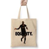 Baskı Dükkanı Lebron Equality Futebol Futbol Bez Uzun Saplı Krem Rengi Çanta