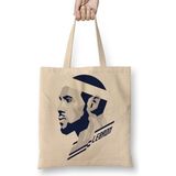 Baskı Dükkanı Lebron James 001 Bez Çanta Uzun Saplı Krem Rengi Çanta