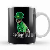 Baskı Dükkanı Lepurrchaun St Patricks Day Cat Leprechaun Shamrock Kupa