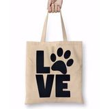 Baskı Dükkanı Love Dog Pug Cat Kedi Köpek Bez Çanta