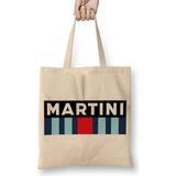 Baskı Dükkanı Martini Racing Rectangle Bez Uzun Saplı Krem Rengi Çanta