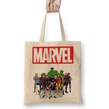 Baskı Dükkanı Marvel Avengers 02 Bez Uzun Saplı Krem Rengi Çanta