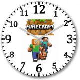 Baskı Dükkanı Minecraft Adventure Bombeli Gerçek Cam Duvar Saati