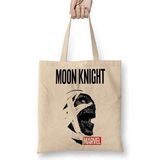 Baskı Dükkanı Moon Knight Marvel Bez Uzun Saplı Krem Rengi Çanta