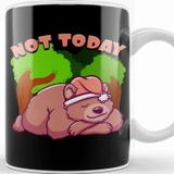 Baskı Dükkanı Nope Not Today Bear Cute Not Today Lazy Bear Sleepy Cub Napping Pun Kupa