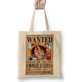 Baskı Dükkanı One Piece Wanted Luffy Bez Çanta