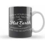 Baskı Dükkanı Open Your Eyes To The Truth Flat Earth Kupa