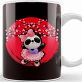 Baskı Dükkanı Panda Japan Flag Sakura Cherry Blossom Tree Japanese Art Kupa