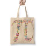Baskı Dükkanı Pi Sayisi Mathematica Matematik Özel Tasarim Pi Günü Bez Uzun Saplı Krem Rengi Çanta