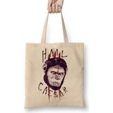 Baskı Dükkanı Planet Of The Apes Hail Caesar Bez Uzun Saplı Krem Rengi Çanta