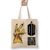 Baskı Dükkanı Pokemon Go Pikachu Raichu Doctor Who Bez Çanta