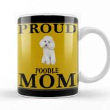 Baskı Dükkanı Poodle Mom 015 Porselen 330 ml Beyaz Kupa Bardak