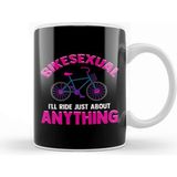 Baskı Dükkanı Porselen Beyaz Bikesexual Ill Ride Just About Anything Biking Kupa Bardak