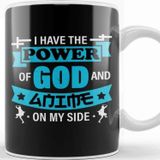 Baskı Dükkanı Power Of God And Anime On My Side Anime Otaku Gift Porselen 330 ml Beyaz Kupa Bardak