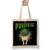Baskı Dükkanı Pug Dog Puggernaut Life Funny Gift Bez Uzun Saplı Krem Rengi Çanta