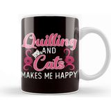 Baskı Dükkanı Quilling Cats Make Happy Hobby Craftsman Crafting Kitten Art Kupa