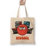 Baskı Dükkanı Red Ball 4 Bez Uzun Saplı Krem Rengi Çanta