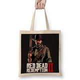 Baskı Dükkanı Red Dead Redemption 2 Arthur Bez Uzun Saplı Krem Rengi Çanta