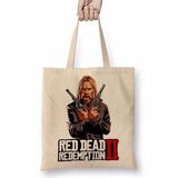 Baskı Dükkanı Red Dead Redemption 2 Micah Bell Bez Uzun Saplı Krem Rengi Çanta