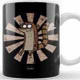 Baskı Dükkanı Rigby Retro Japanese Regular Show Kupa