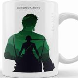 Baskı Dükkanı Roronoa Zoro One Piece Silhouette Kupa