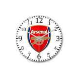 Baskı Dükkanı S7311 Arsenal Logo Bombeli Gerçek Cam Duvar Saati