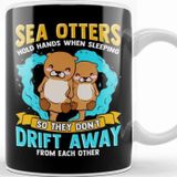 Baskı Dükkanı Sea Otters Hold Hands When Sleeping Cute Otter Kupa