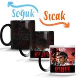 Baskı Dükkanı SK11135 Scarface Al Pacino Sihirli Porselen Bardak Kupa