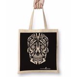 Baskı Dükkanı Skull Gun White Bez Çanta