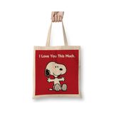Baskı Dükkanı Snoopy And Friends Bez Çanta Uzun Saplı