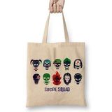 Baskı Dükkanı Suicide Squad Enchantress Deadshot Bez Uzun Saplı Krem Rengi Çanta