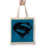 Baskı Dükkanı Super Man 2 Bez Uzun Saplı Krem Rengi Çanta