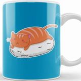 Baskı Dükkanı Sushi Cat 02 Beyaz Porselen Kupa Bardak