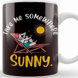 Baskı Dükkanı Take Me Somewhere Beach Sunny Vacation Summer Travel Sunset Kupa