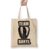 Baskı Dükkanı Team Daryl Bez Uzun Saplı Krem Rengi Çanta