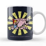 Baskı Dükkanı Tom Terrific And Mighty Manfred The Wonder Dog Retro Japanese Porselen Beyaz Kupa Bardak
