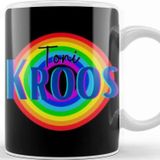 Baskı Dükkanı Toni Kroos Vintage Retro Rainbow Style Porselen Beyaz Kupa Bardak