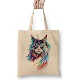 Baskı Dükkanı Trius Animals Gato Renkli Kedi Cat Bez Çanta