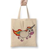 Baskı Dükkanı Unicorn Anime Cartoon Sevimli Cute Rainbow Bez Çanta