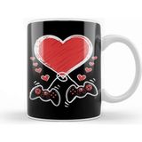 Baskı Dükkanı Video Gamer Heart Controller Valentines Day 01 Kupa Bardak