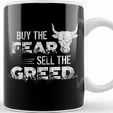 Baskı Dükkanı Vintage Buy The Fear Sell The Greed Investing Kupa Bardak
