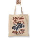 Baskı Dükkanı Vintage Iron Bez Çanta