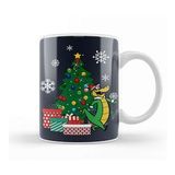 Baskı Dükkanı Wally Gator Around The Christmas Tree Beyaz Porselen Kupa Bardak