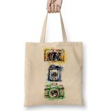 Baskı Dükkanı Watercolor Camera Bez Kadın Günlük Çanta