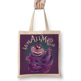 Baskı Dükkanı We Are All Mad Here The Cheshire Kedi Cat Bez Çanta