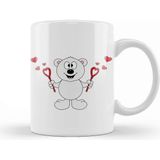 Baskı Dükkanı We Bare Bears Ice Bear Aşk Beyaz Porselen Kupa Bardak